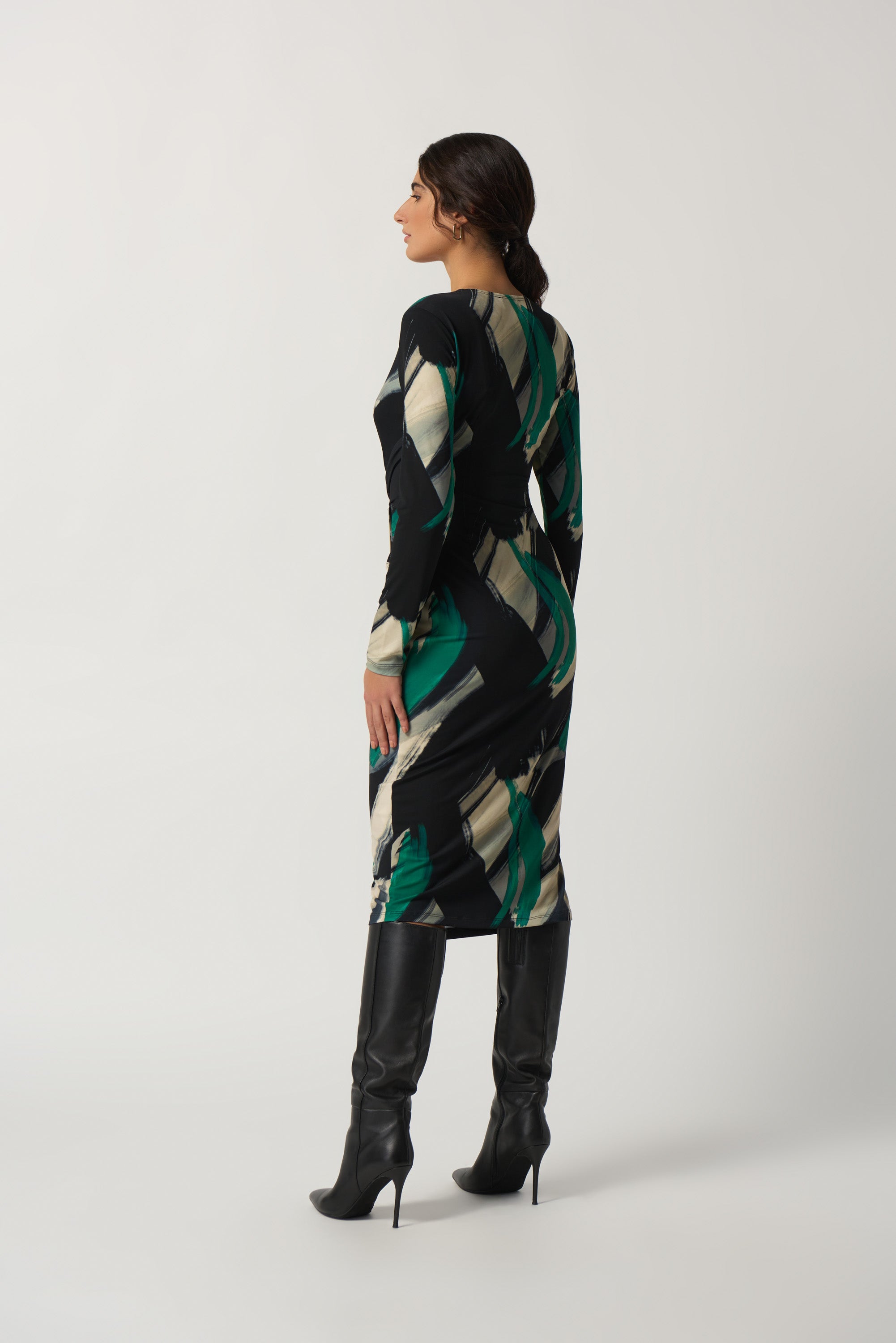 Vestido cruzado estampado verde 233127