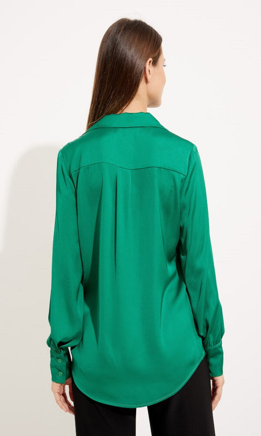 Blusa satinada de manga larga  233135