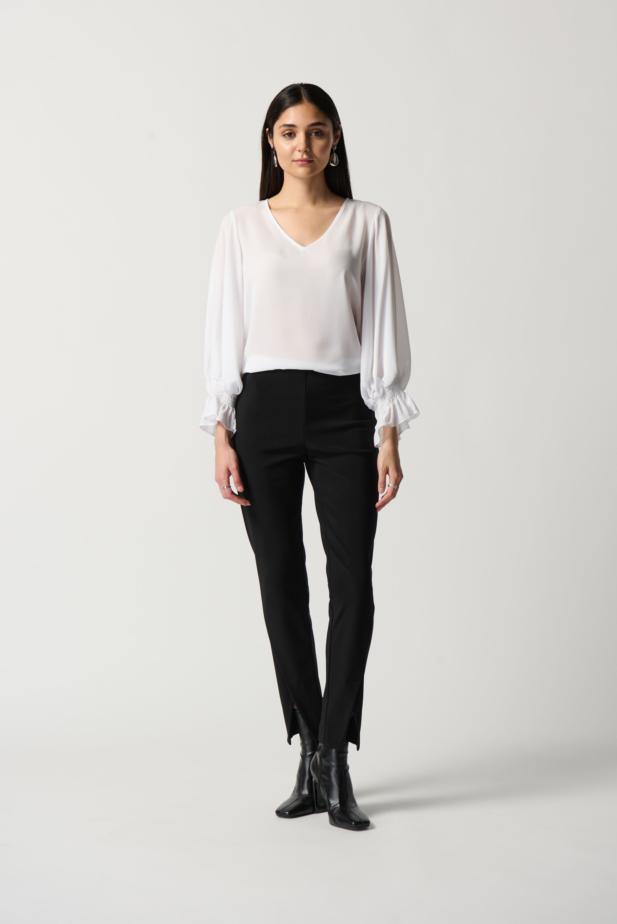 Blusa con mangas abullonadas blanco 233200