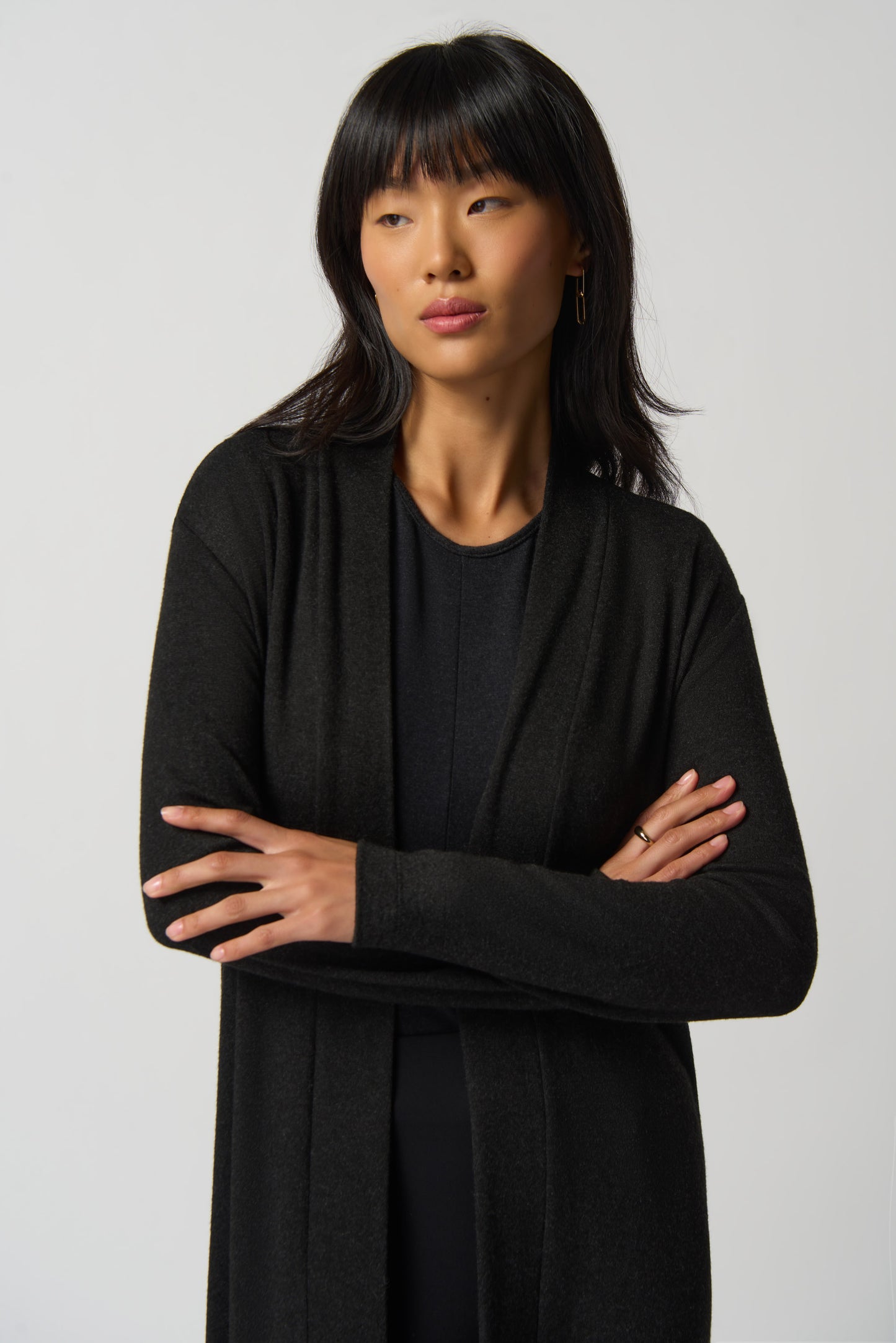 Cardigan largo gris oscuro 233246