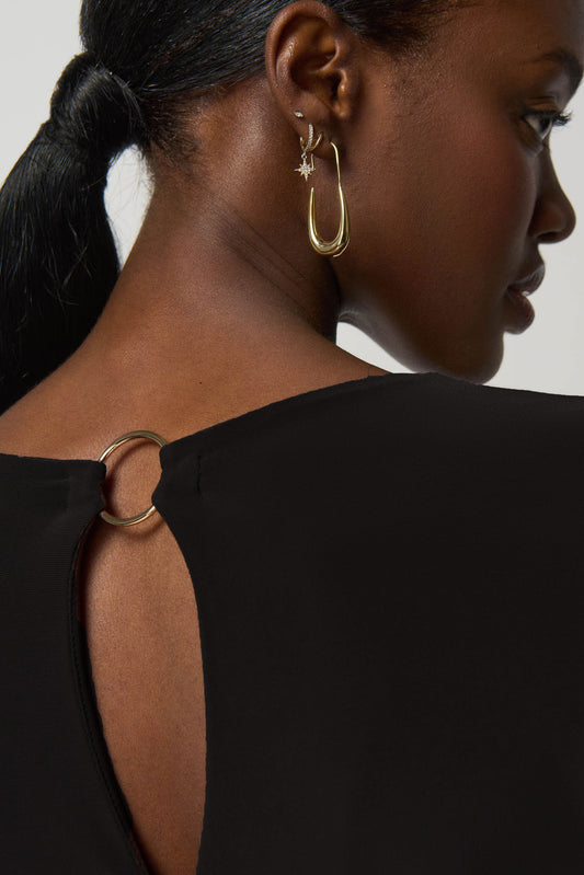 Túnica con herraje en escote negra 233253