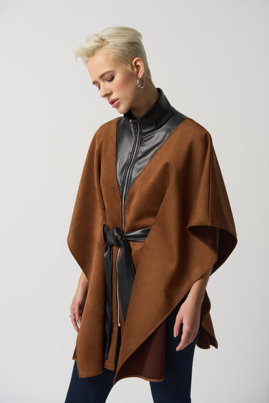 Capa gamuza y piel sintetica caramelo y negro 233299