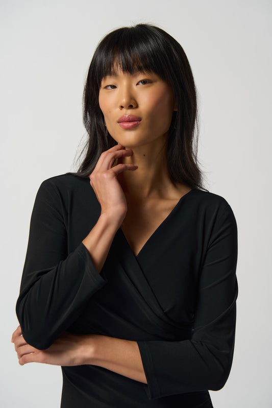 Vestido cruzado negro 233305