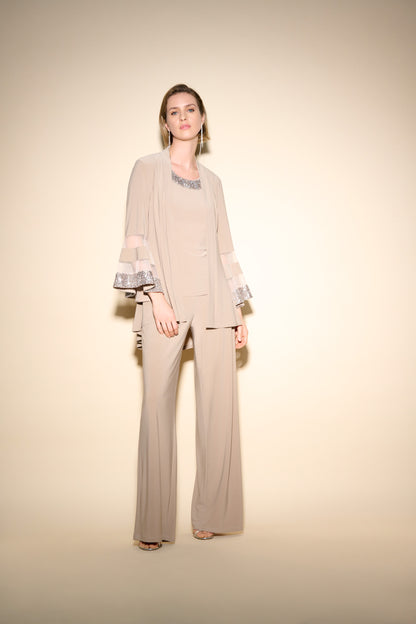 Blusa duo con mangas acampanadas perla 233719