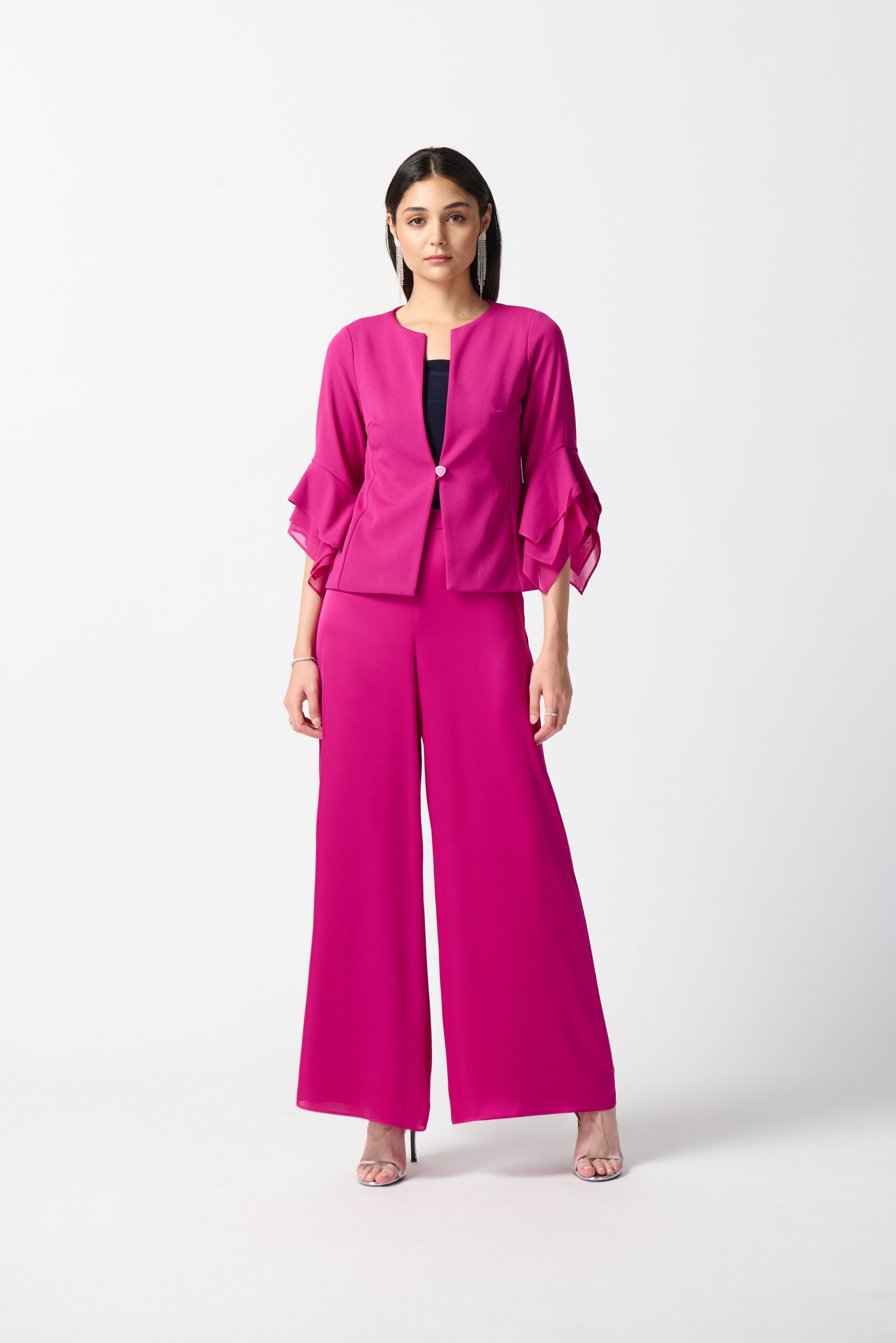 Chaqueta con mangas de gasa fucsia opulencia 233761