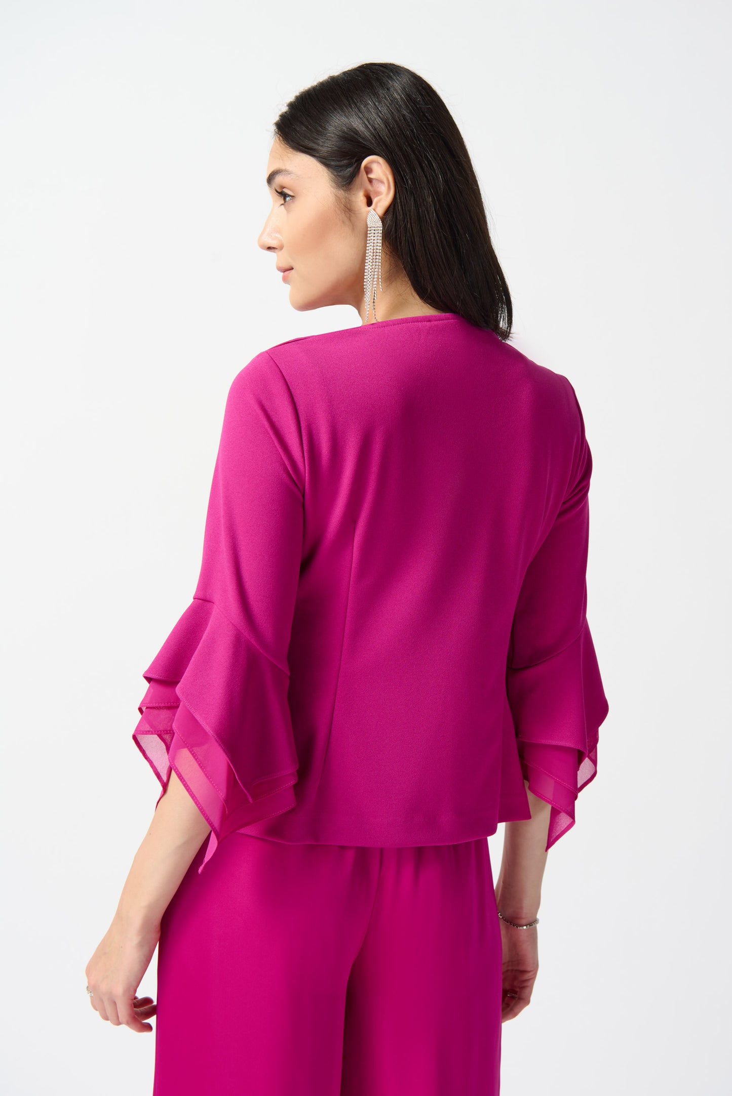 Chaqueta con mangas de gasa fucsia opulencia 233761