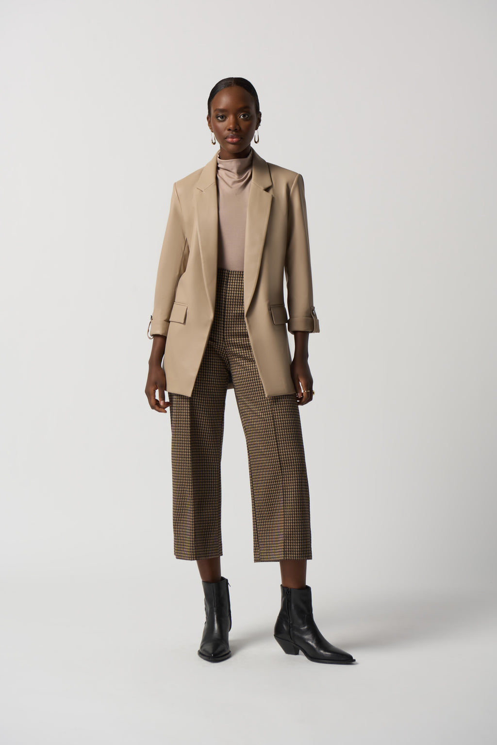 Blazer oversize de piel sintética latte 233963