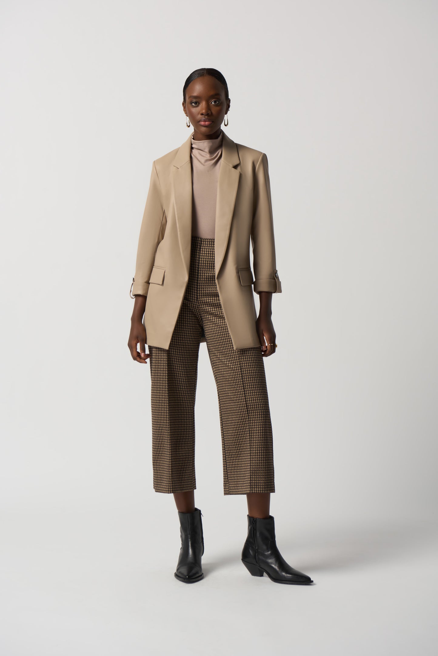 Blazer oversize de piel sintética latte 233963