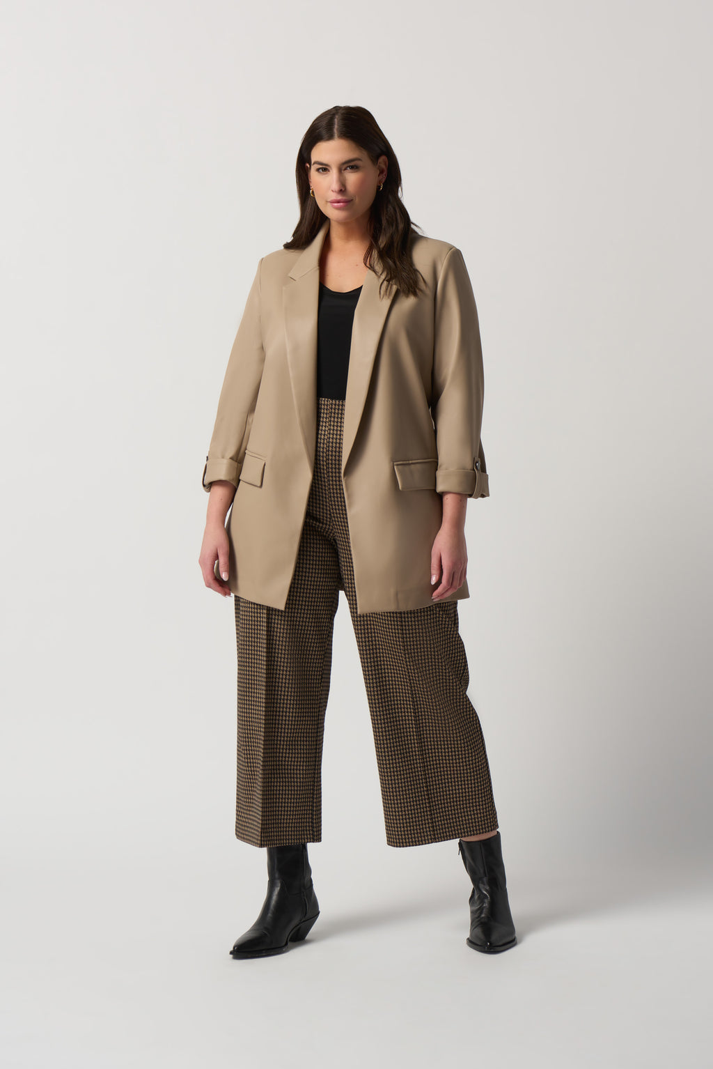 Blazer oversize de piel sintética latte 233963