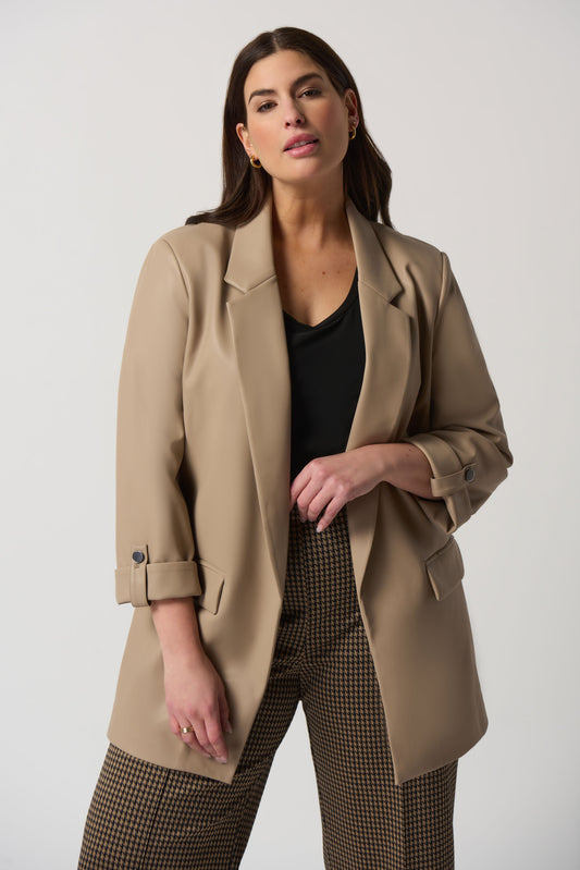 Blazer oversize de piel sintética latte 233963