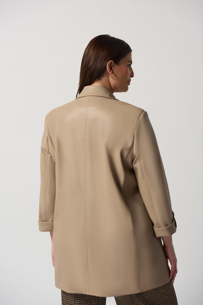 Blazer oversize de piel sintética latte 233963