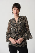 Blusa de gasa con estampado 234074