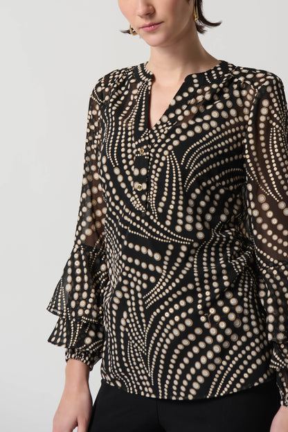 Blusa de gasa con estampado 234074