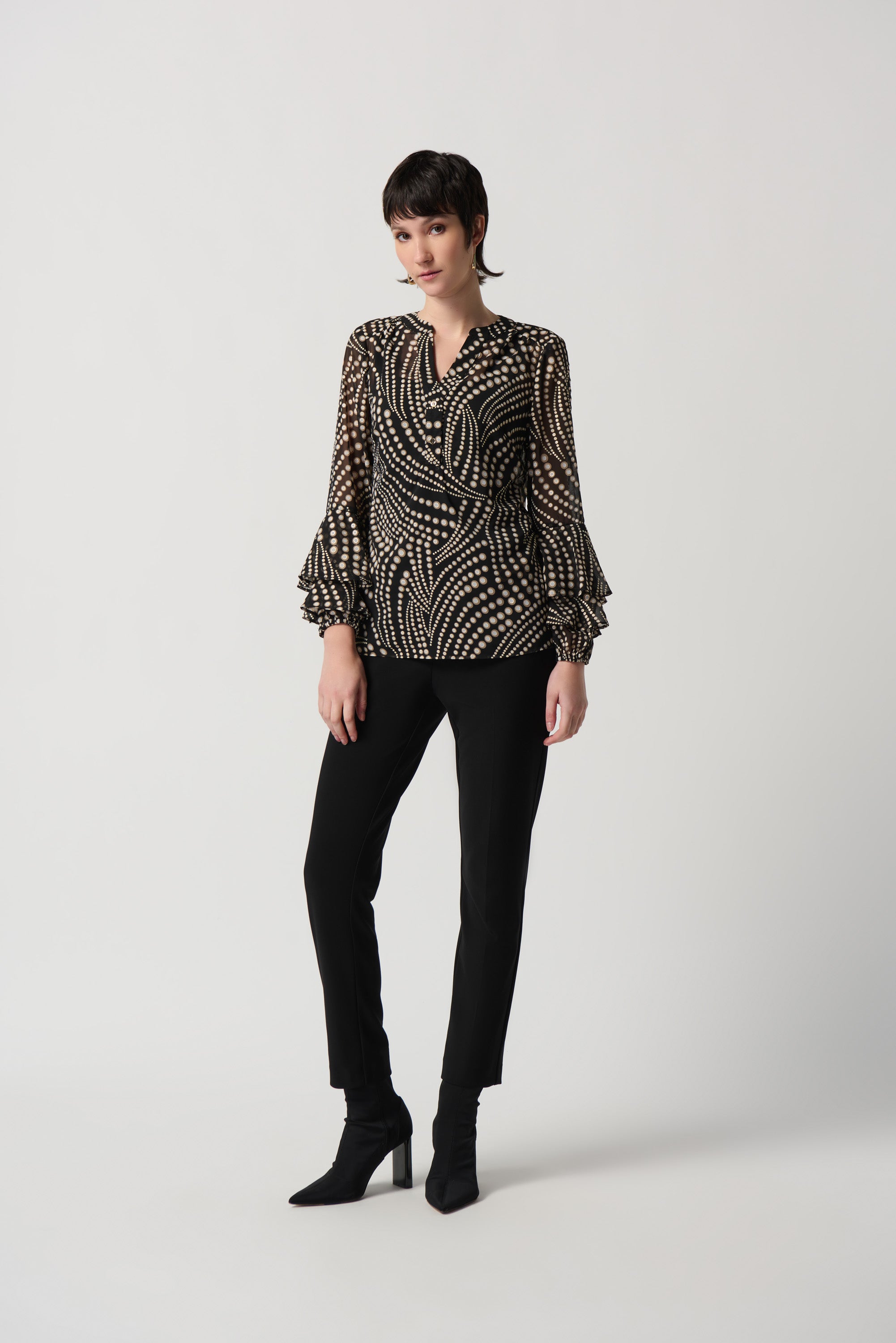 Blusa de gasa con estampado 234074