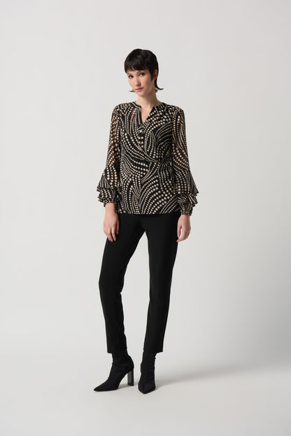 Blusa de gasa con estampado 234074