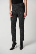 Pantalón de punto jaspeado negro 234116