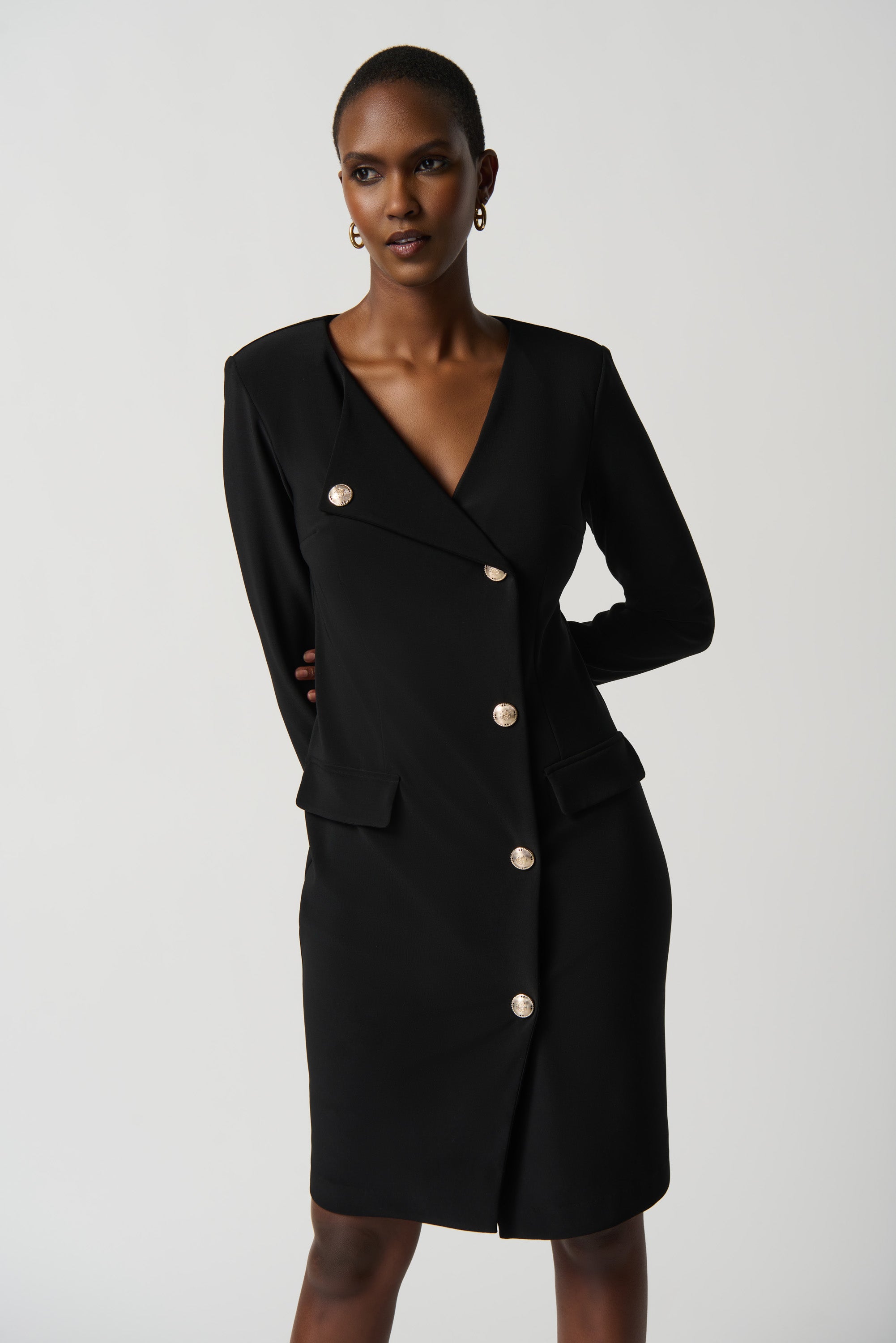 Vestido tipo blazer negro 234153
