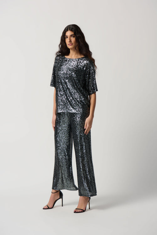 Blusa con lentejuelas gris plomo 234216