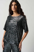 Blusa con lentejuelas gris plomo 234216