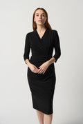 Vestido cruzado con botones negro 234272