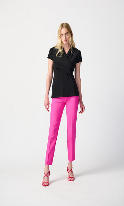 Blusa negra escote en v cruzado 241092 Joseph Ribkoff