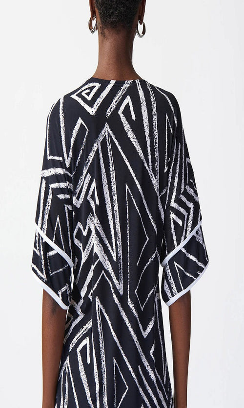 Blusa amplia con estampado de líneas geométricas 241123 Joseph Ribkoff