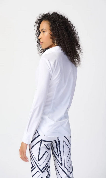 Blusa cruzada con botón dorado 241181 Joseph Ribkoff