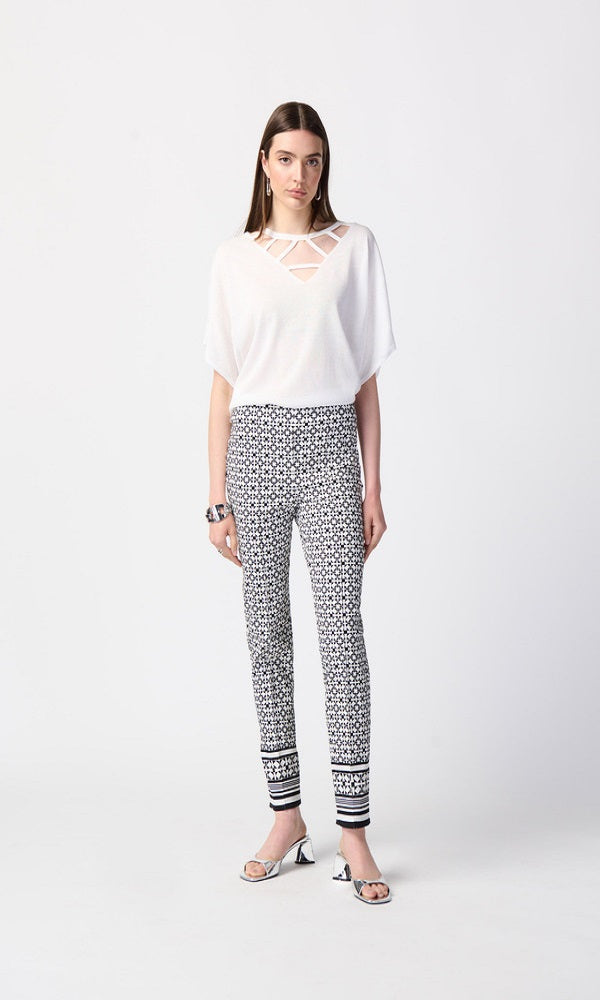 Pantalón vainilla con estampado geométrico 241186