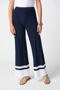 Pantalón pierna ancha con bloques de color azul marino 241292