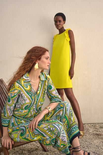 Vestido recto amarillo 242115