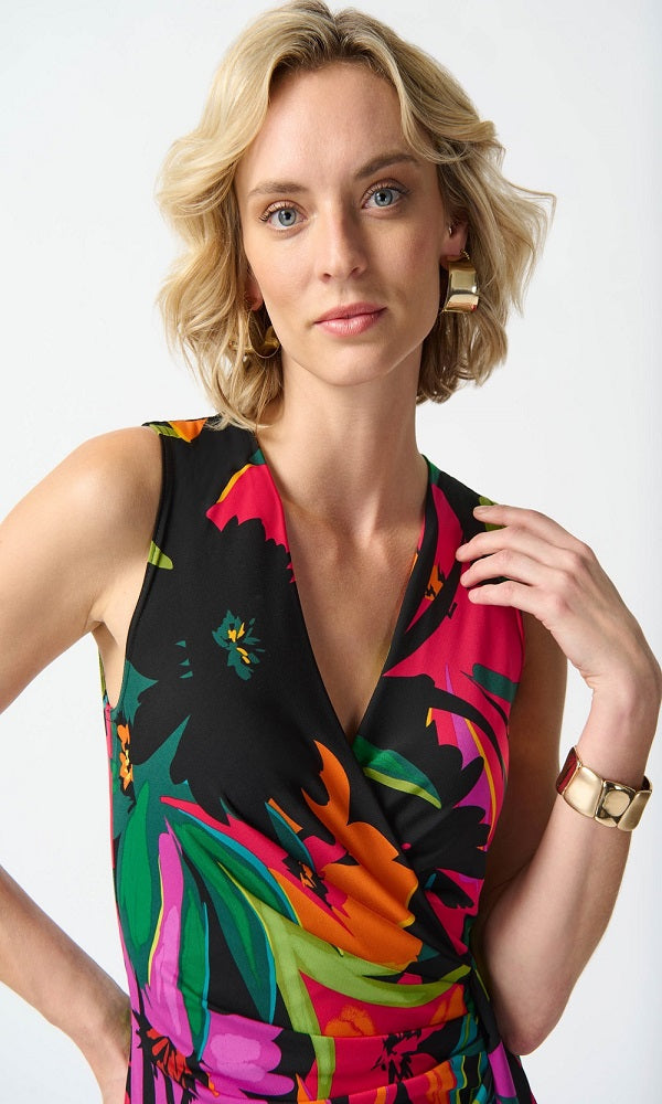 Vestido estampado tropical 242012