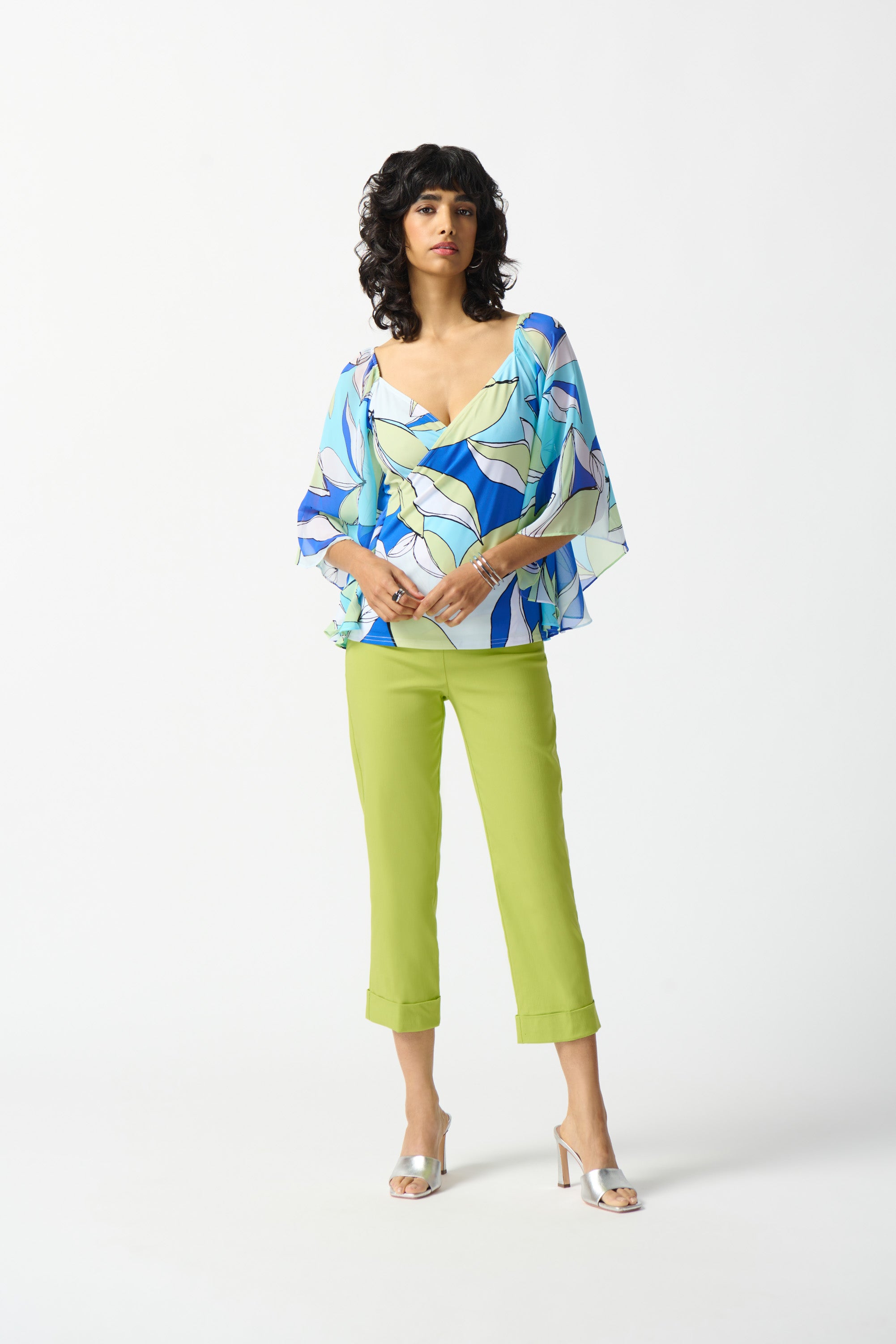 Pantalón crop verde limon 242054