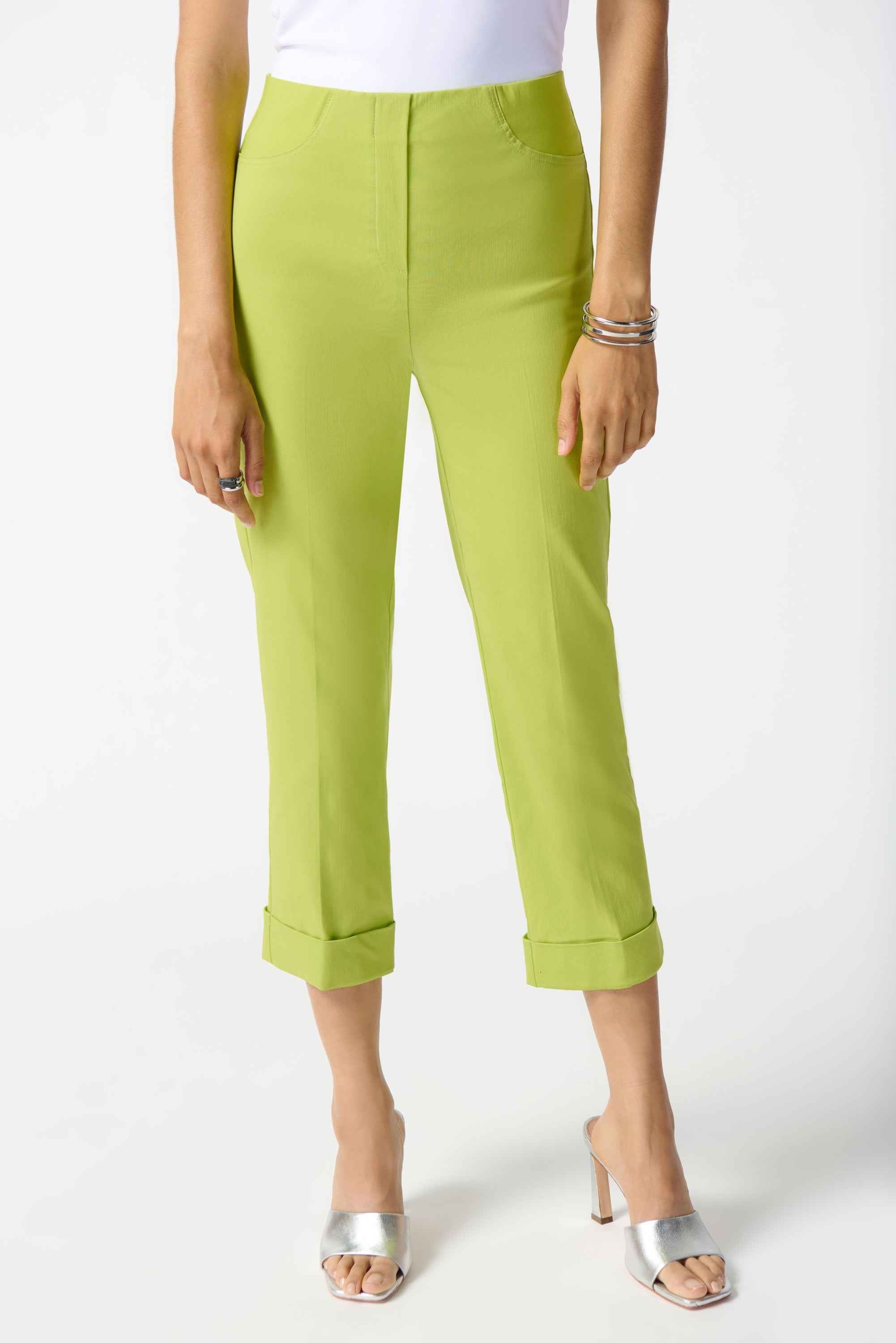 Pantalón crop verde limon 242054