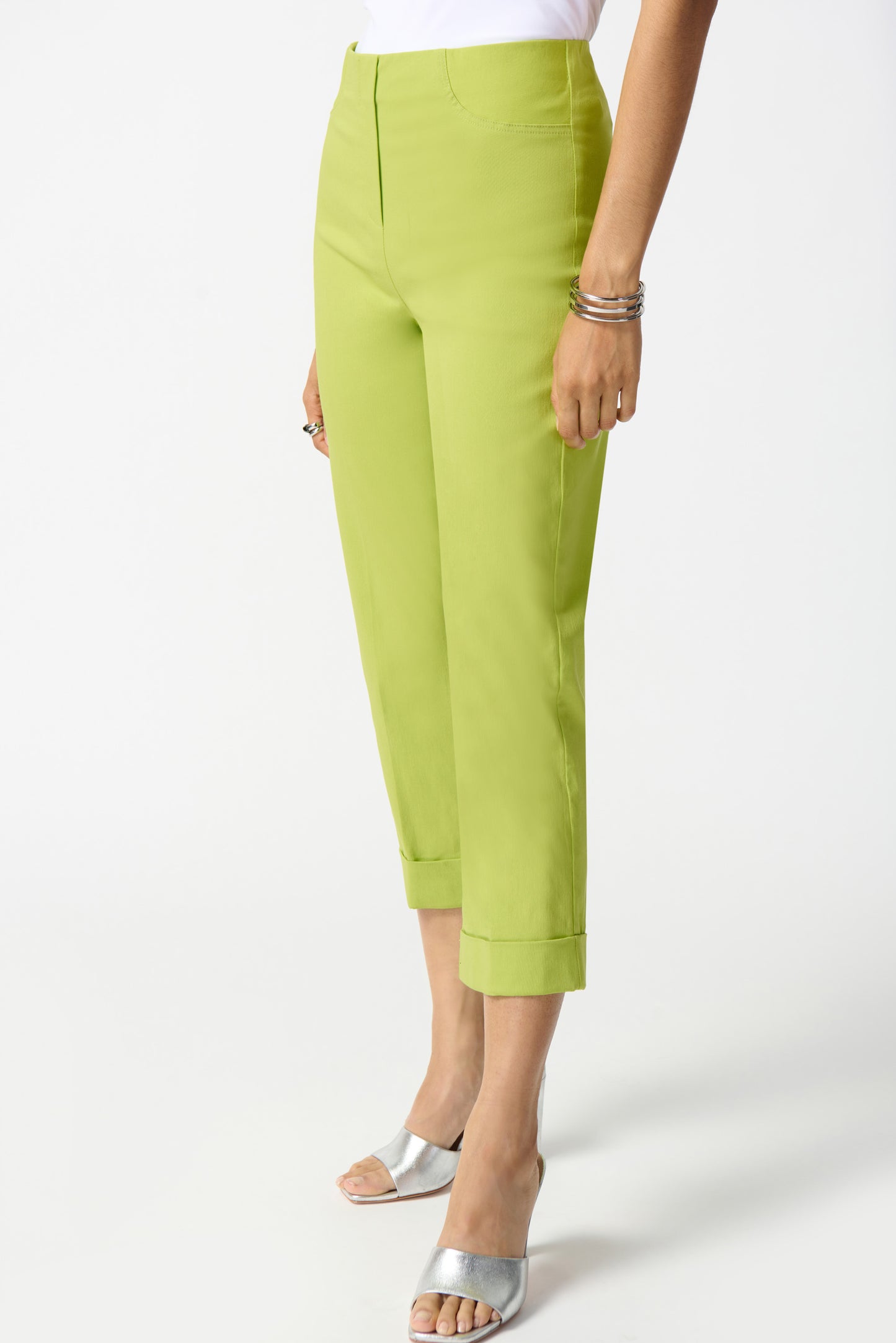 Pantalón crop verde limon 242054