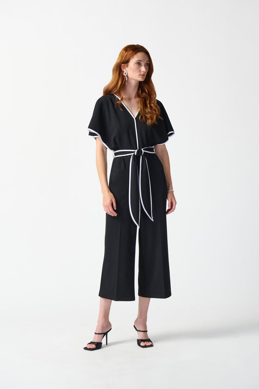 Jumpsuit con cinturon negro con contrastes 242082
