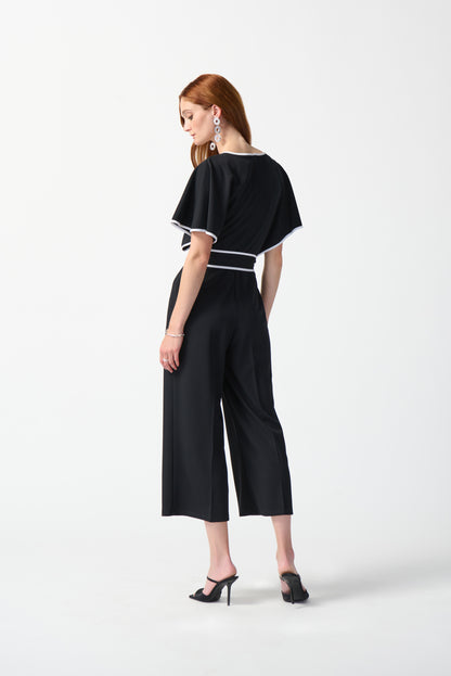 Jumpsuit con cinturon negro con contrastes 242082