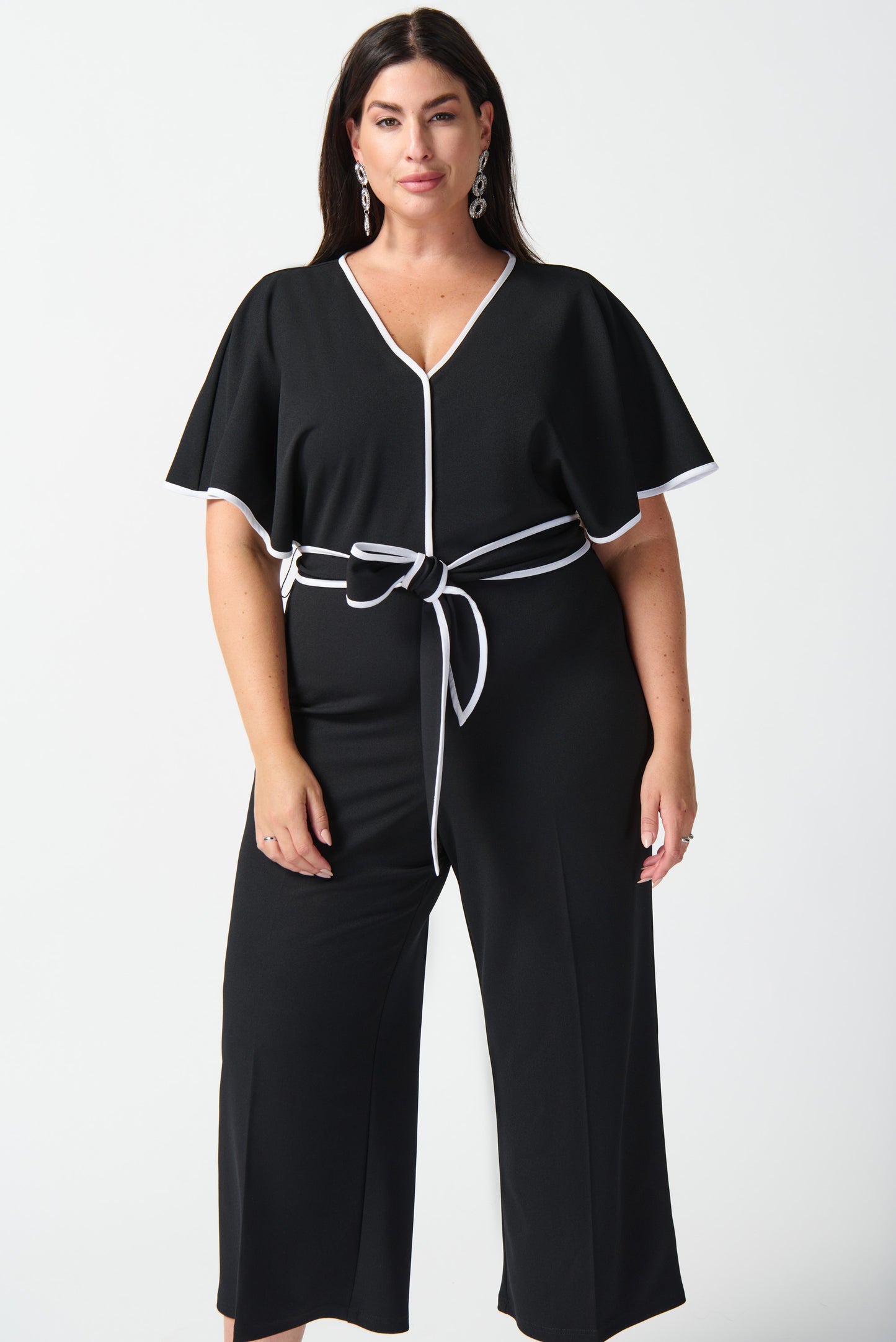 Jumpsuit con cinturon negro con contrastes 242082