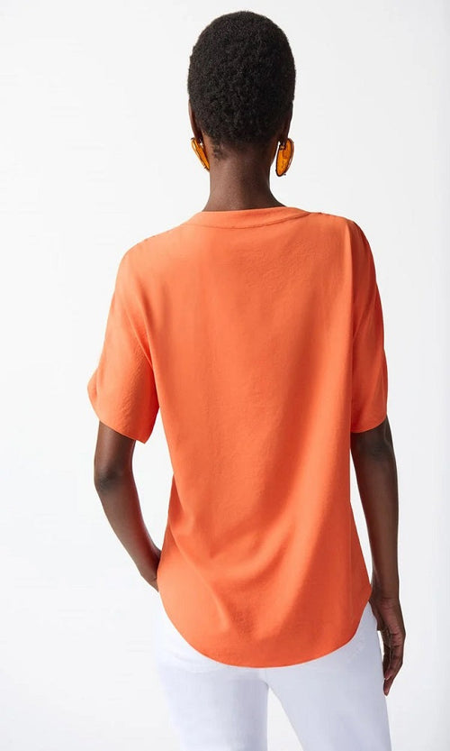 Blusa corte cuadrada con manga corta 242085 Joseph Ribkoff