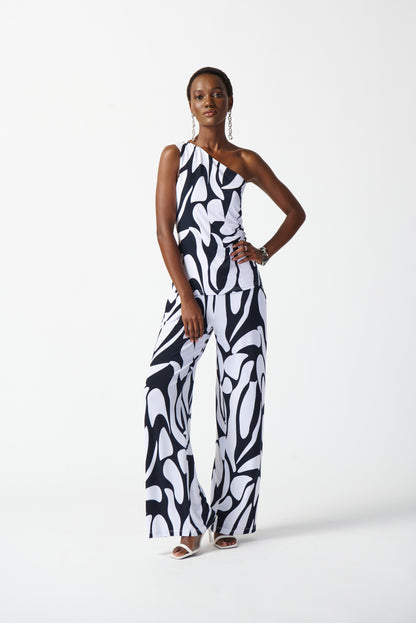 Top con hombro descubierto blanco y negro 242108