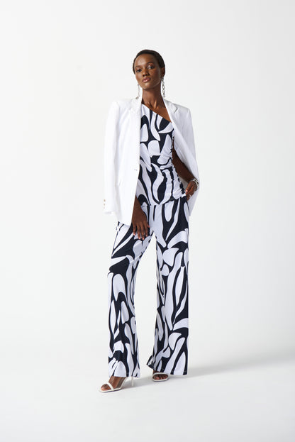 Top con hombro descubierto blanco y negro 242108