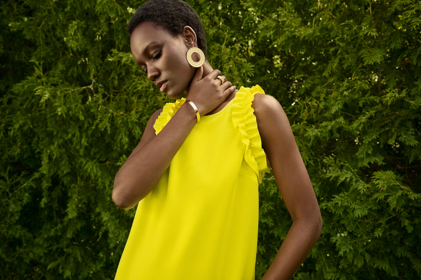 Vestido recto amarillo 242115