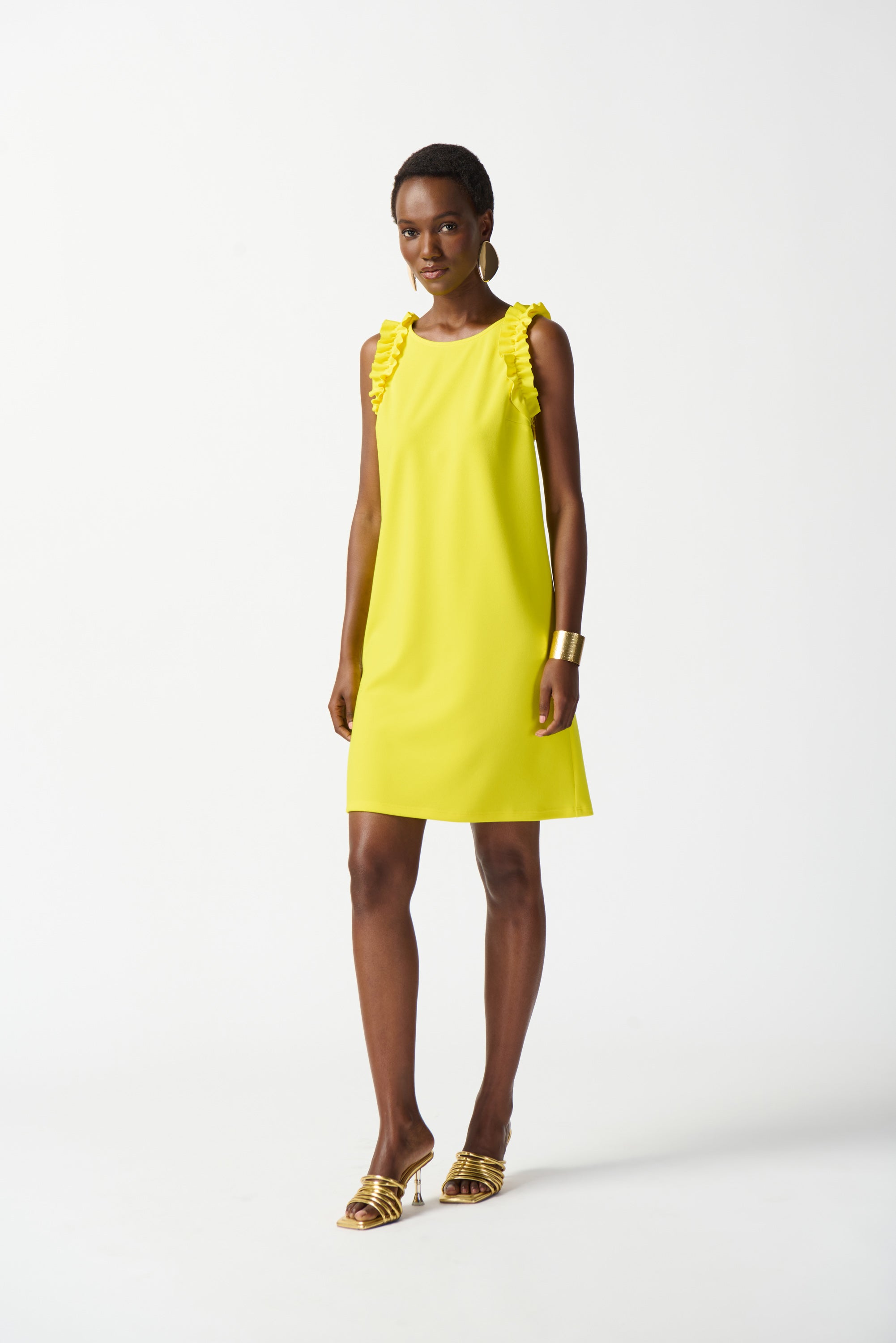 Vestido recto amarillo 242115