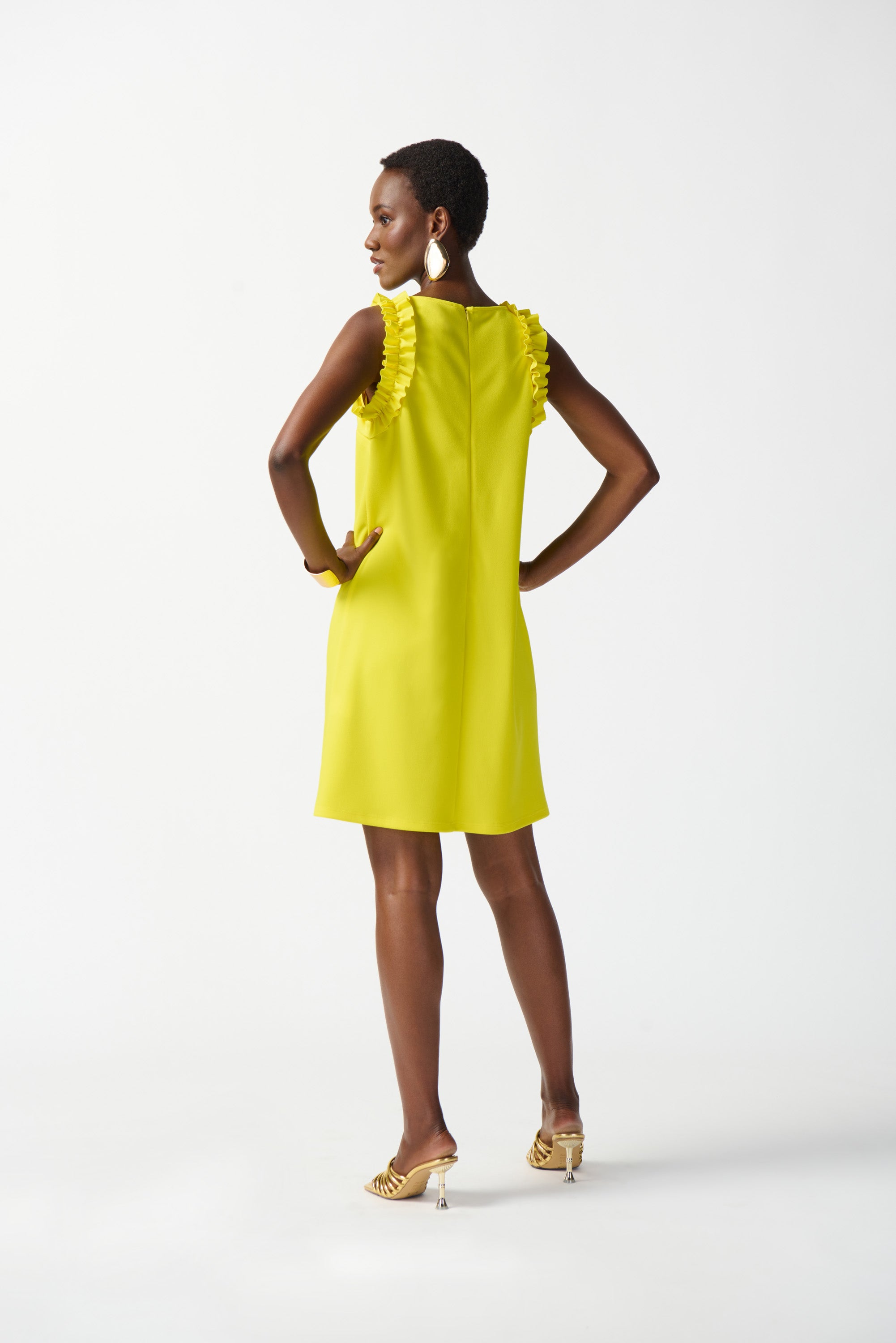 Vestido recto amarillo 242115