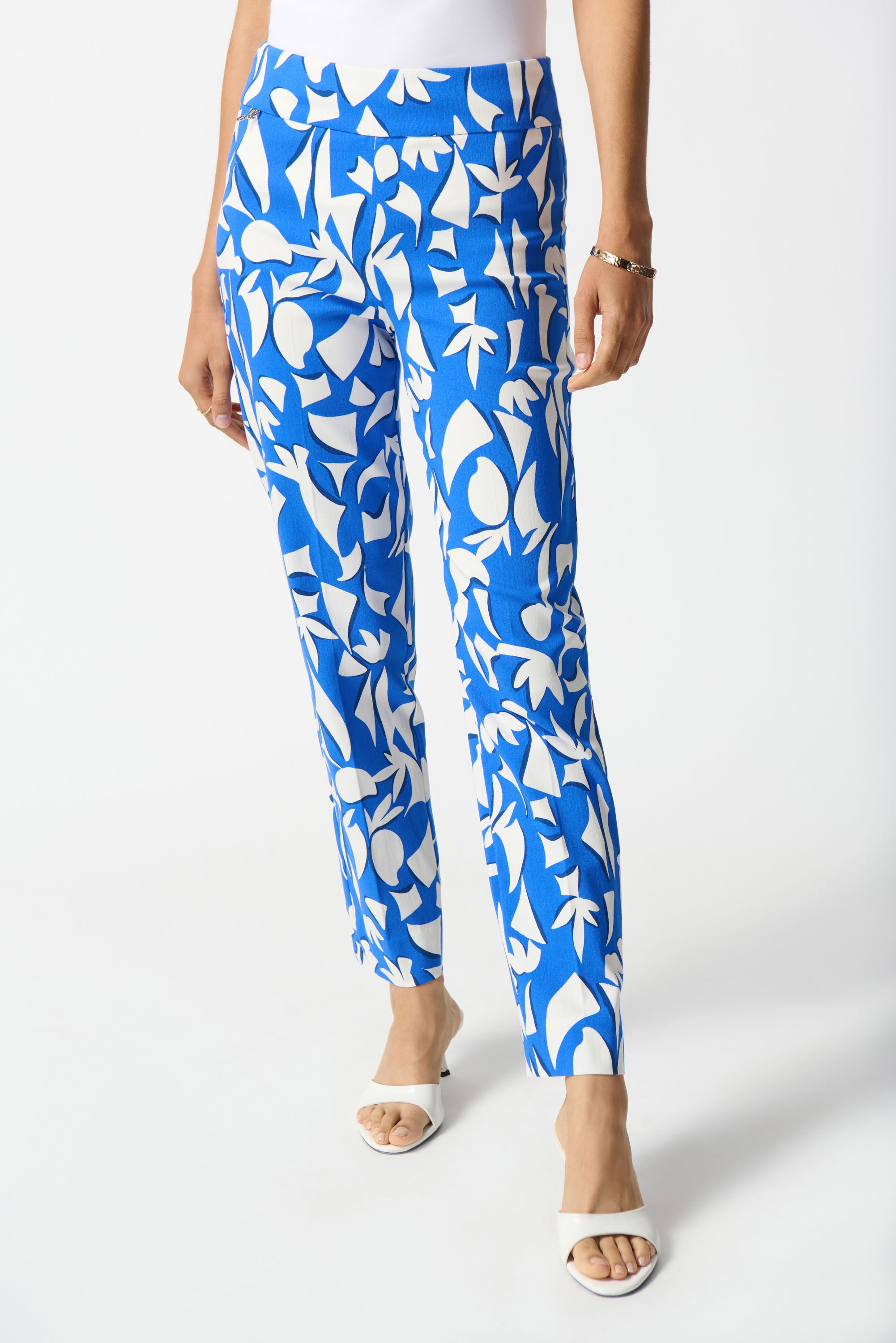 Pantalón recto estampado azul 242139