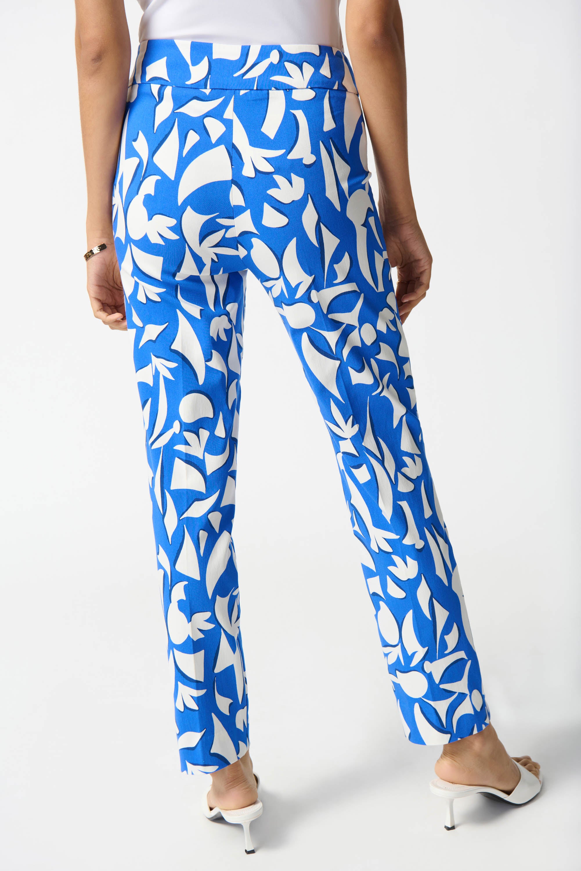 Pantalón recto estampado azul 242139