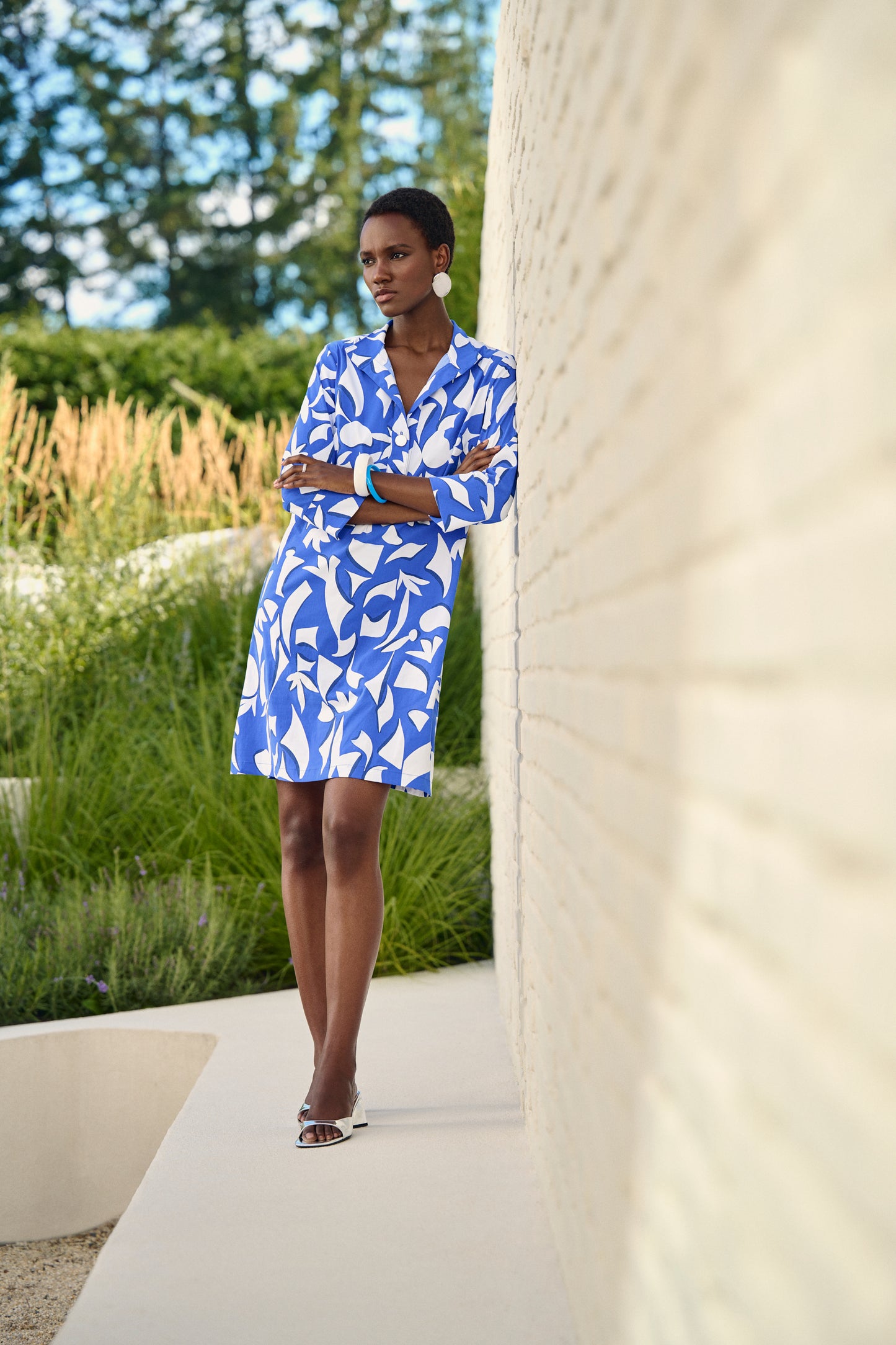 Vestido camisero estampado azul 242154