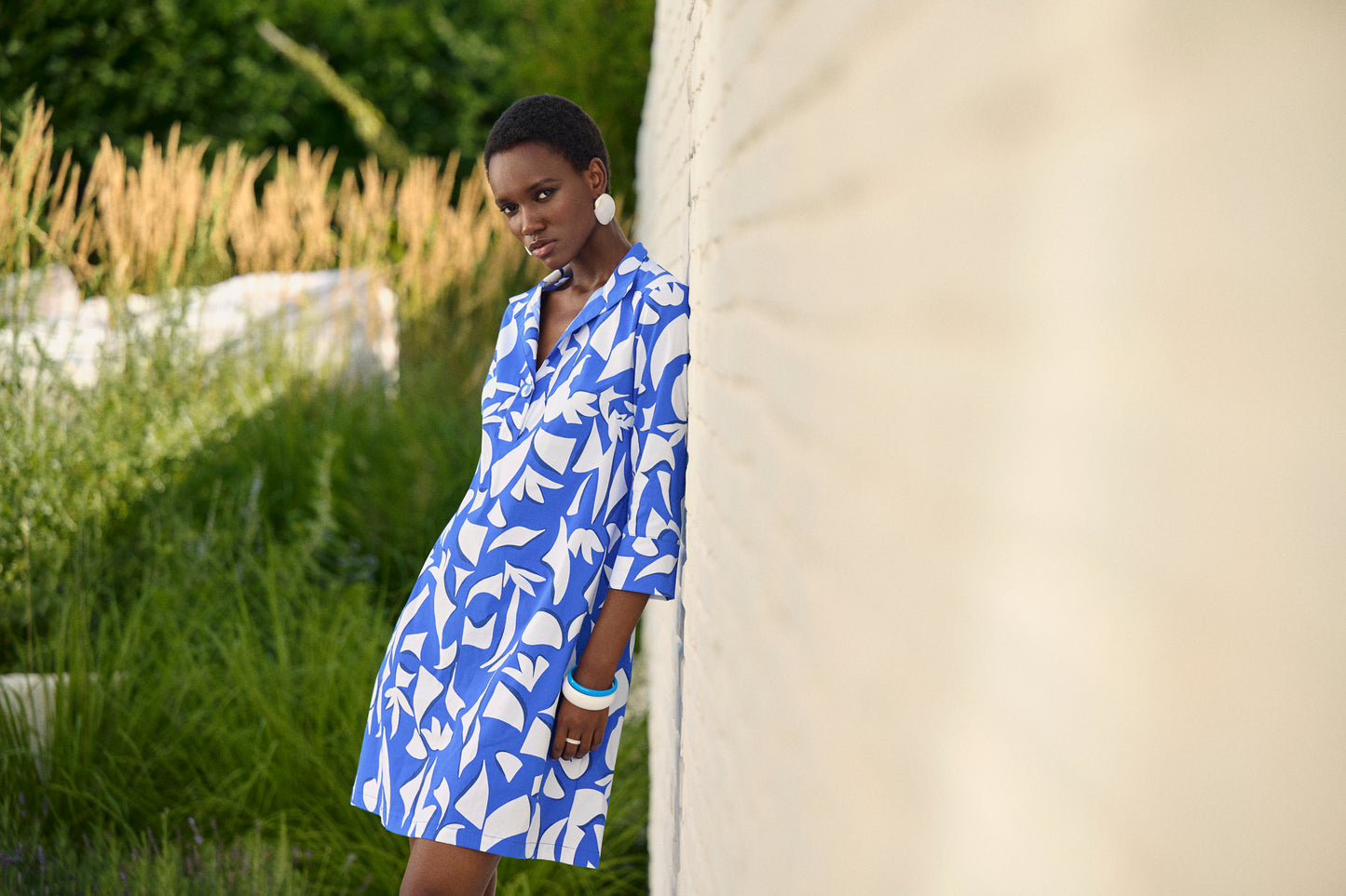 Vestido camisero estampado azul 242154