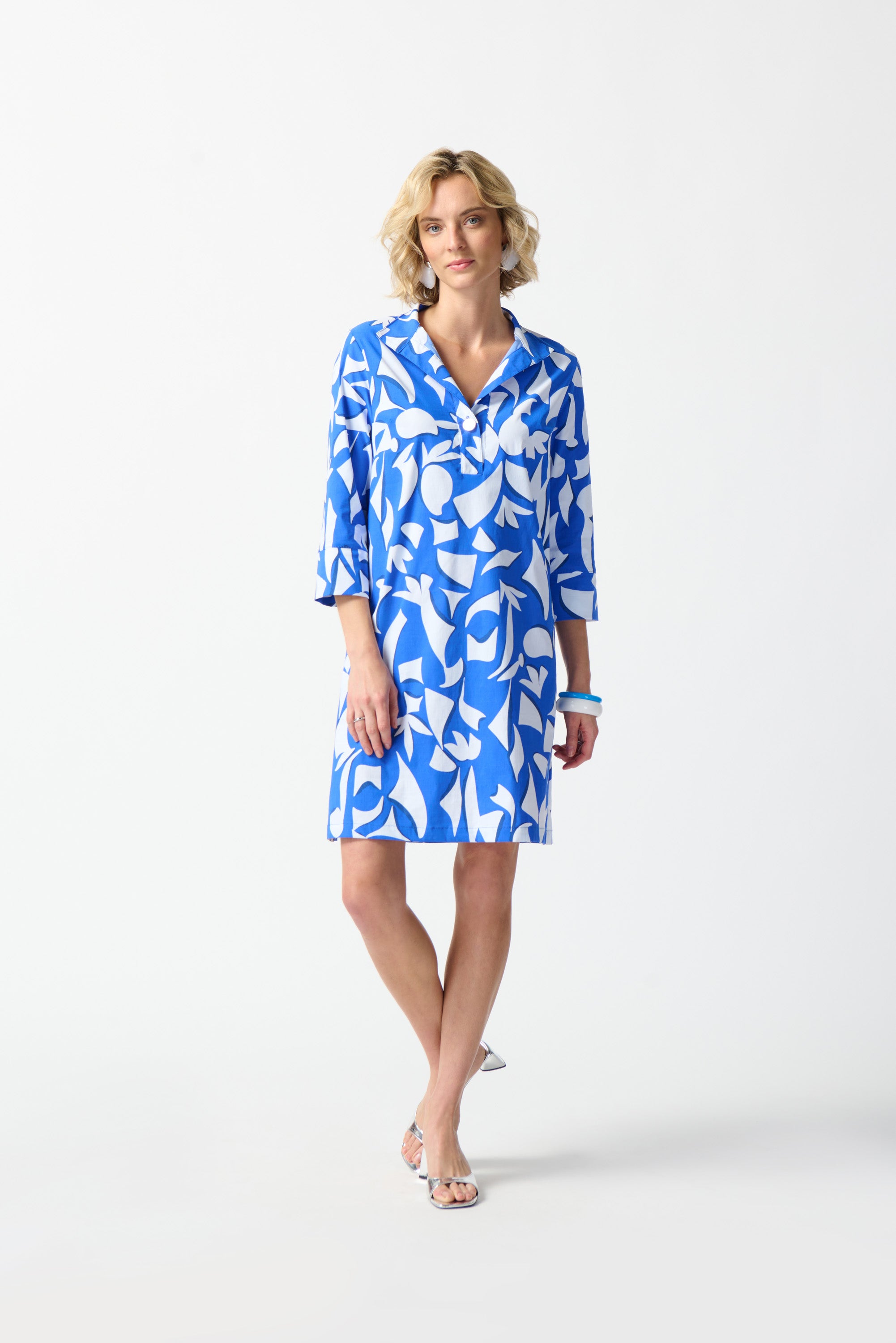 Vestido camisero estampado azul 242154
