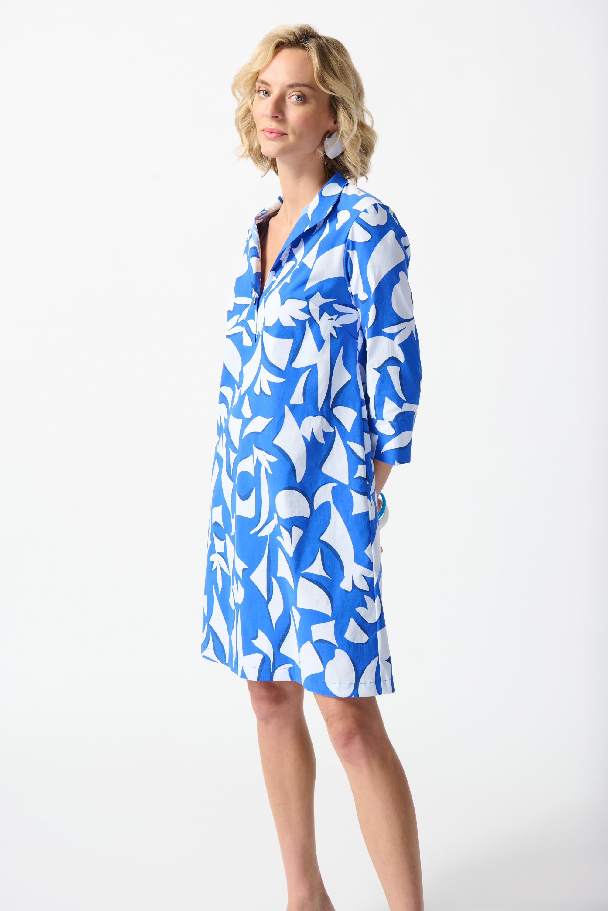 Vestido camisero estampado azul 242154
