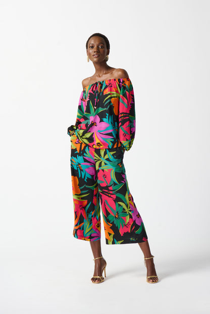 Blusa estampado tropical de gasa 242175